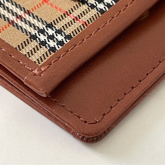 Burberry nova check saddle brown leather vintage coin pouch - Picture 4 of 7